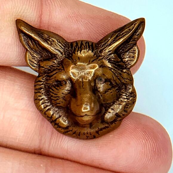 Vintage Fox Cufflinks Copper Brass Metal - Picture 2 of 8